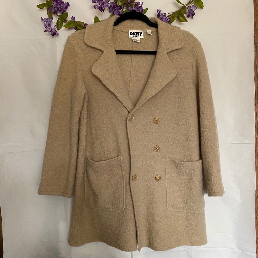 DKNY Jeans Women's Size Med Tan/Khaki Wool Blazer